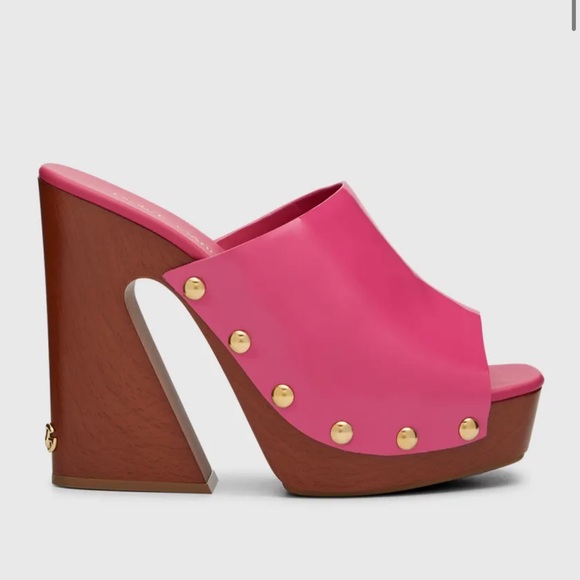 Dolce & Gabbana Studded Patent Leather Clog Mules - Picture 1 of 5